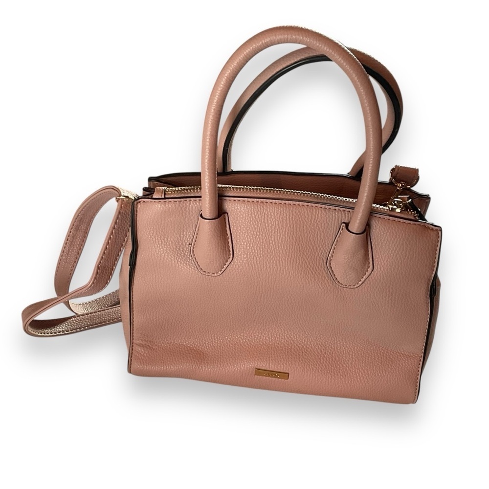 Aldo Bag Blush Pink Faux Leather PU Handbag / Shoulder Multi Pocket Purse - Picture 2 of 9